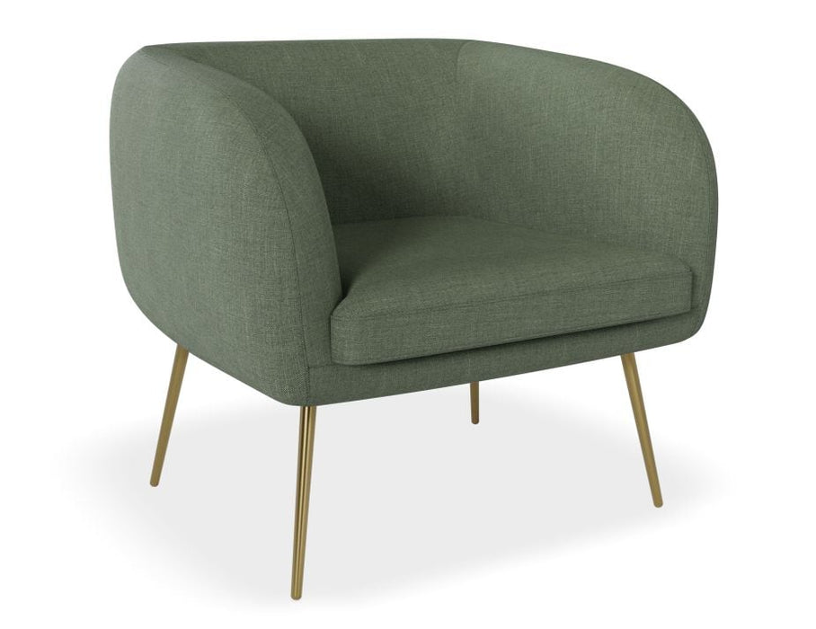 Amour Lounge Chair - Kelp Green - Brushed Matt Bronze Legs