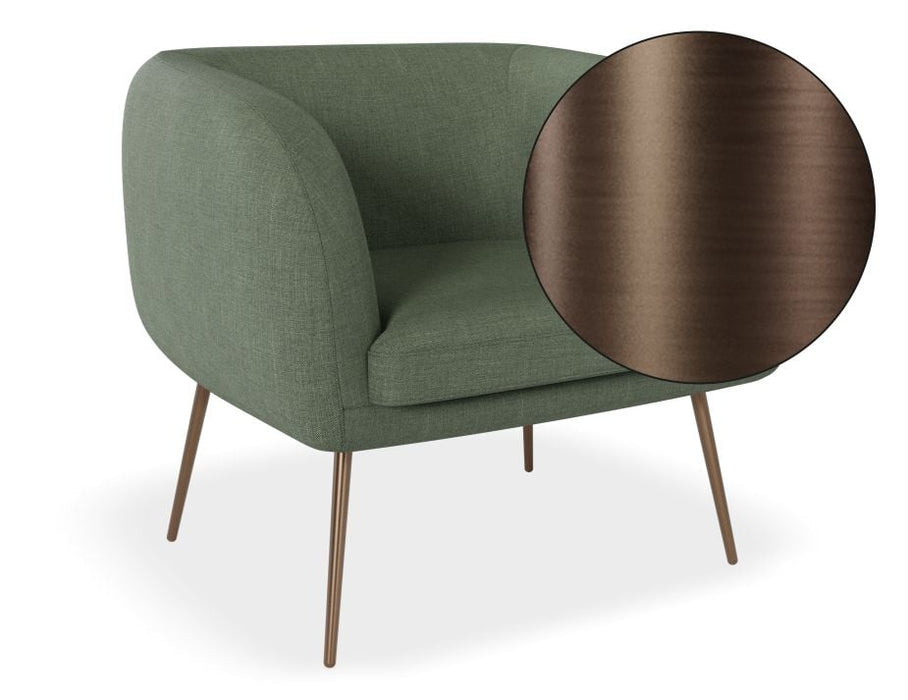 Amour Lounge Chair - Kelp Green - Brushed Matt Gold Legs