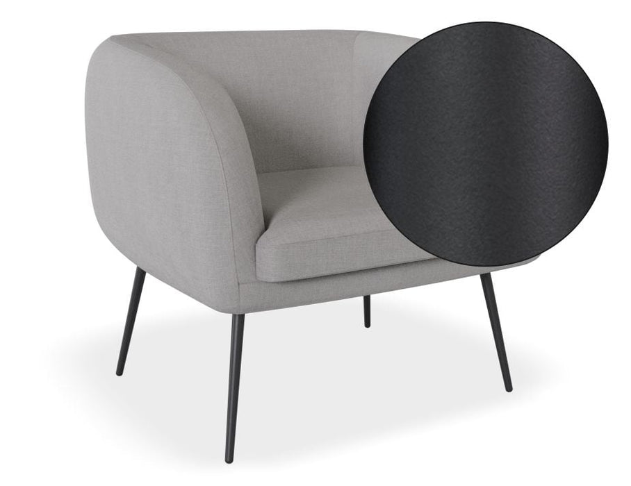 Amour Lounge Chair - Cloud Grey - Brushed Matt Gold Legs