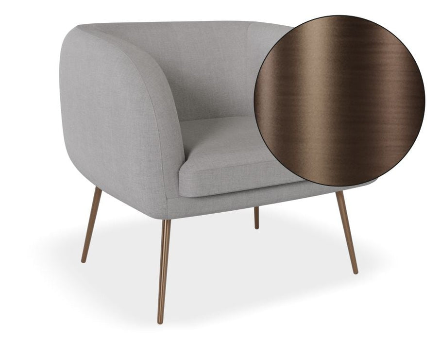 Amour Lounge Chair - Cloud Grey - Brushed Matt Gold Legs