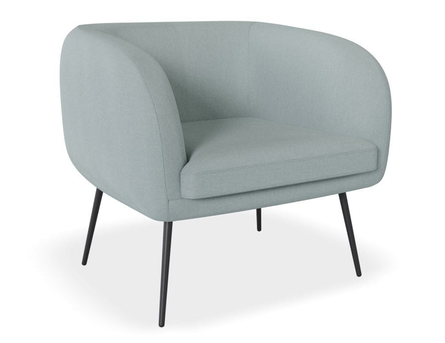 Amour Lounge Chair - Sky Blue - Brushed Matt Gold Legs