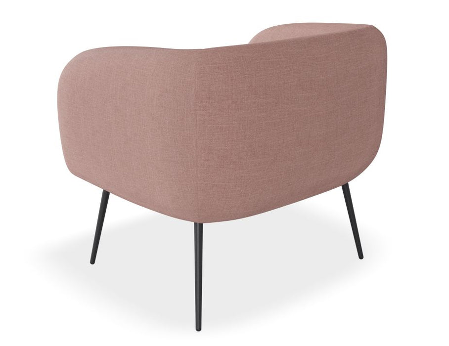 Amour Lounge Chair - Blush Pink - Brushed Matt Bronze Legs