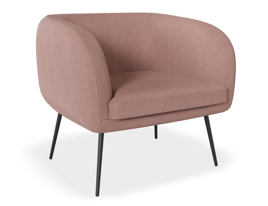 Amour Lounge Chair - Blush Pink - Brushed Matt Gold Legs