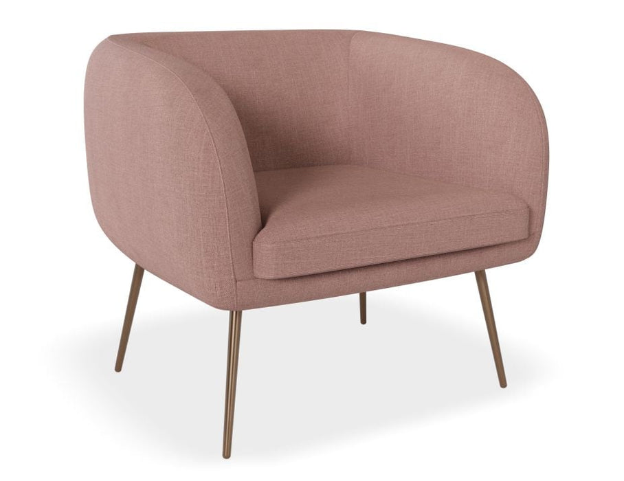 Amour Lounge Chair - Blush Pink - Matt Black Legs