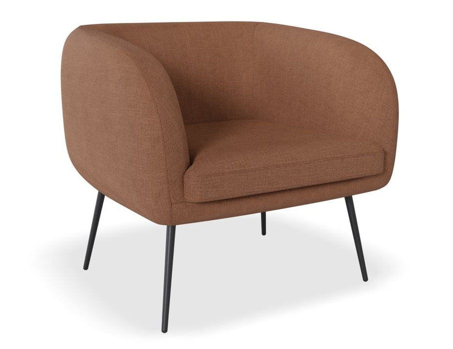 Amour Lounge Chair - Terracotta Rust - Brushed Matt Gold Legs