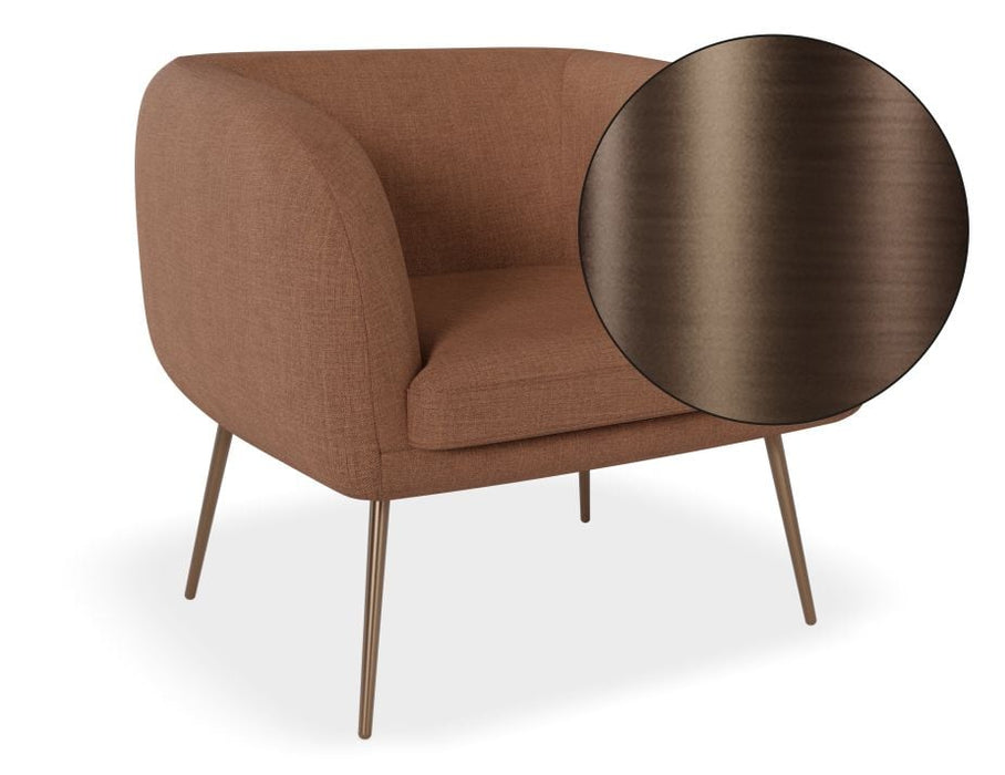 Amour Lounge Chair - Terracotta Rust - Brushed Matt Gold Legs