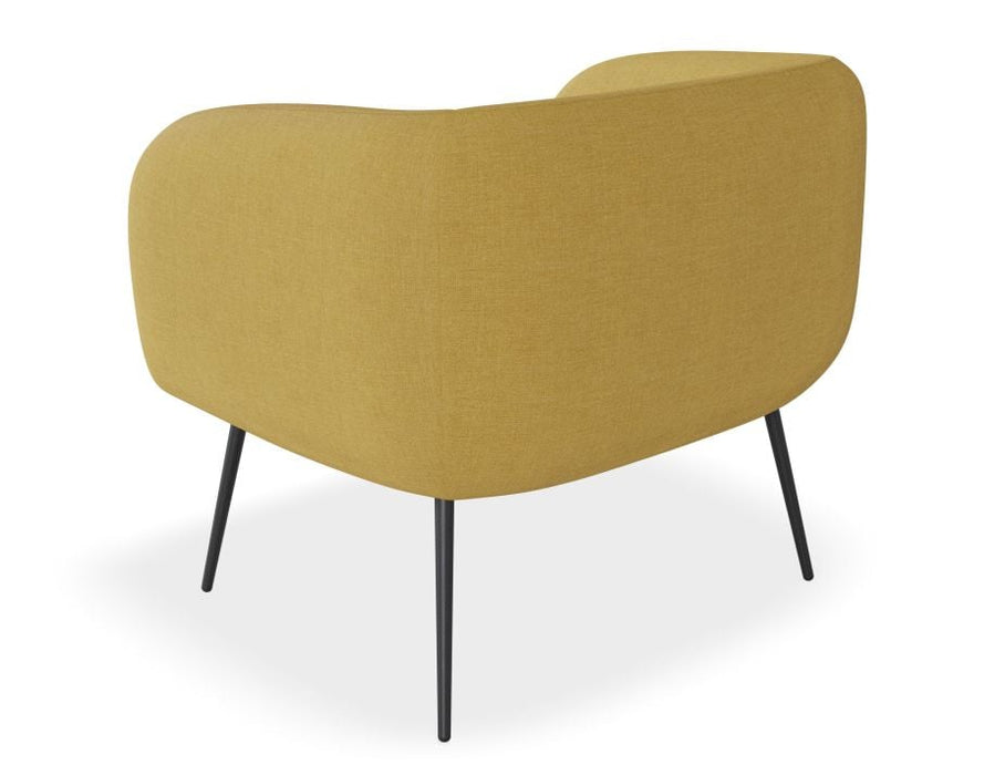 Amour Lounge Chair - Tuscan Yellow - Brushed Matt Bronze Legs