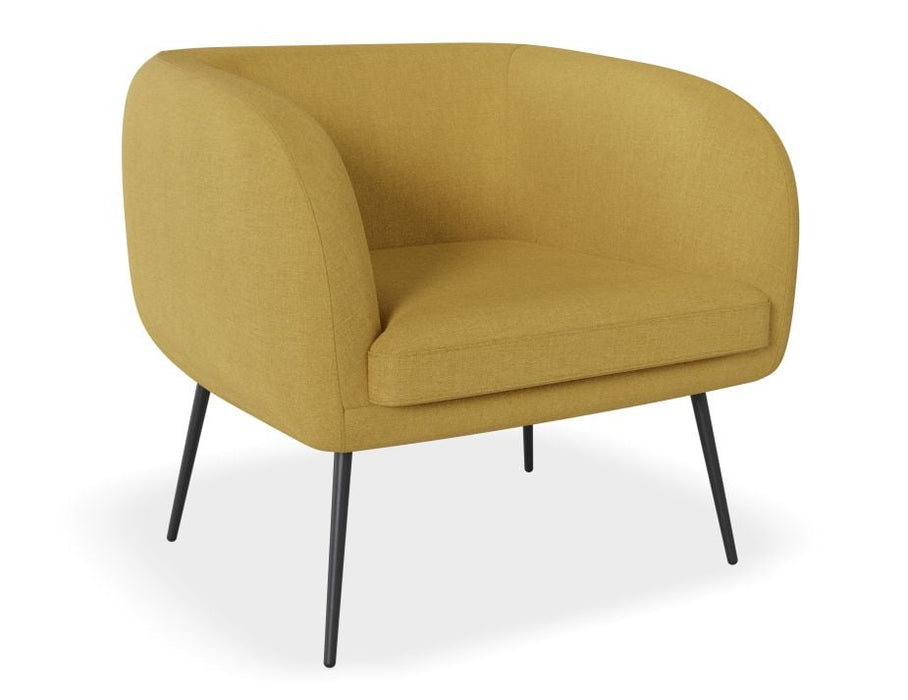 Amour Lounge Chair - Tuscan Yellow - Brushed Matt Gold Legs