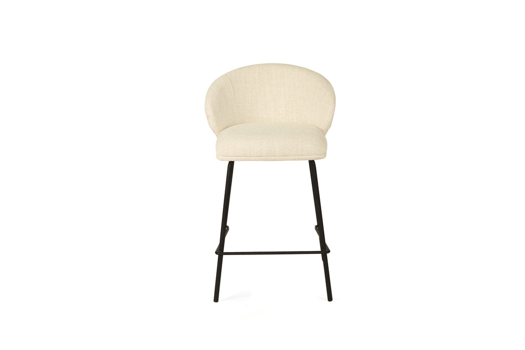 Anders Counter Stool - Natural Upholstery with Black Legs - Black Natural
