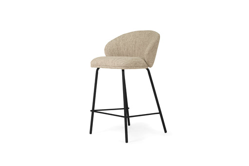Anders Counter Stool - Pebble Upholstery with Black Legs