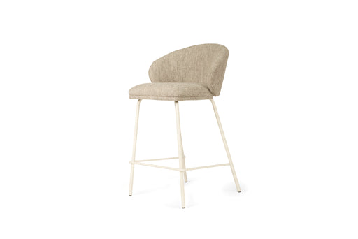 Anders Counter Stool - Pebble Upholstery with White Legs