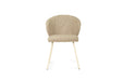 Anders Dining Chair - Pebble Upholstery with White Legs