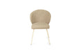 Anders Dining Chair - Pebble Upholstery with White Legs
