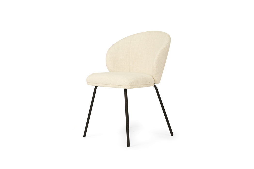Anders Dining Chair - Natural Upholstery with Black Legs - Black Natural