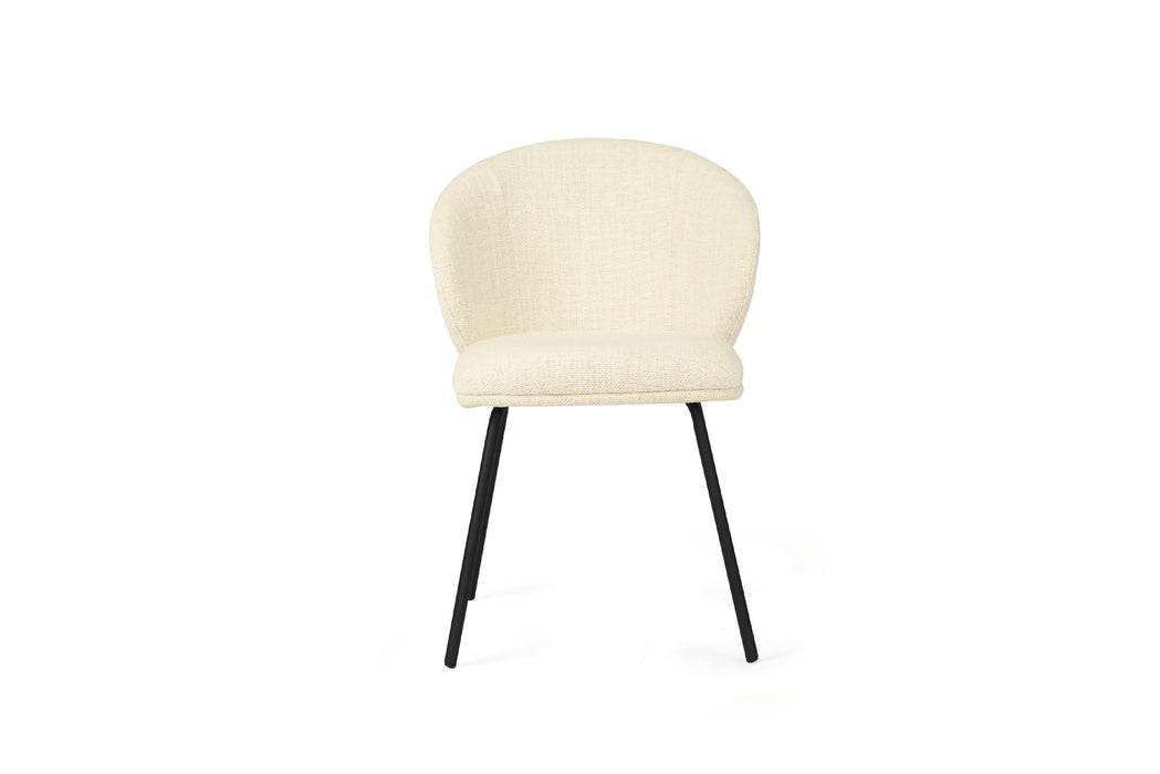 Anders Dining Chair - Natural Upholstery with Black Legs - Black Natural