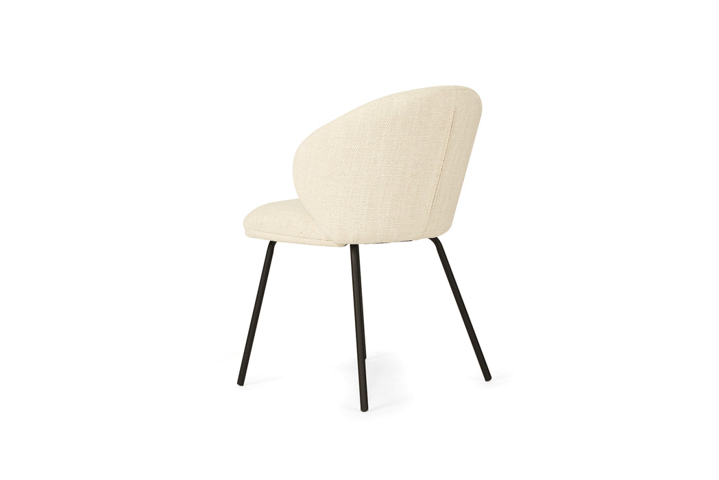 Anders Dining Chair - Natural Upholstery with Black Legs - Black Natural