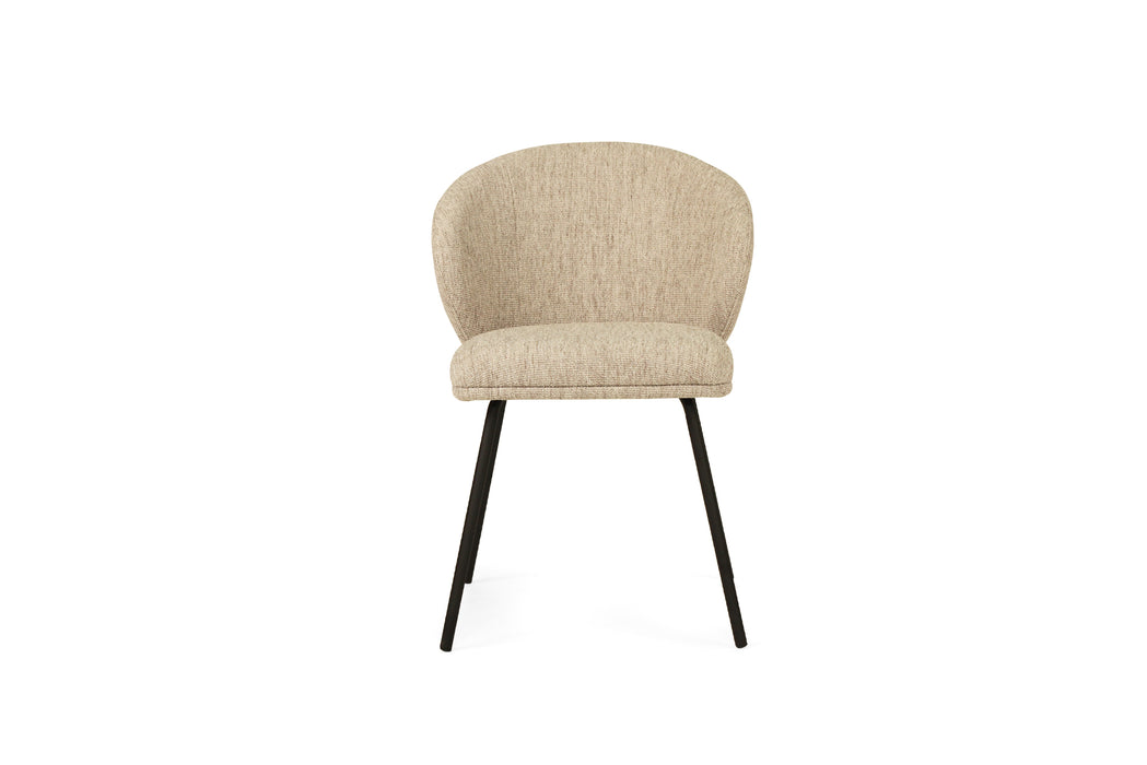 Anders Dining Chair - Pebble Upholstery with Black Legs