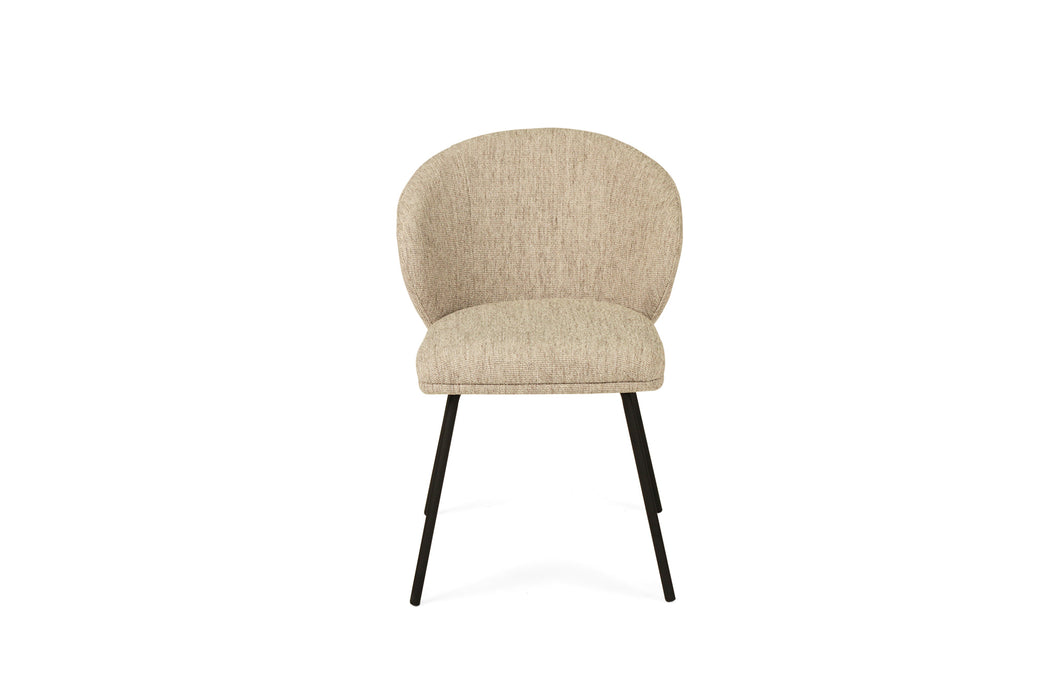Anders Dining Chair - Pebble Upholstery with Black Legs