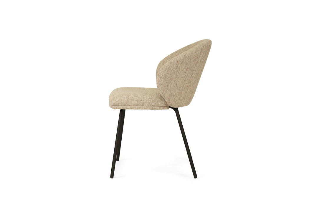 Anders Dining Chair - Pebble Upholstery with Black Legs