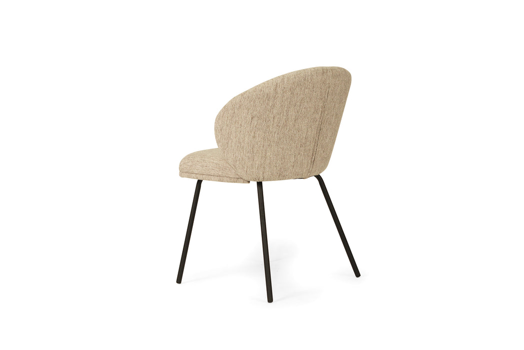 Anders Dining Chair - Pebble Upholstery with Black Legs