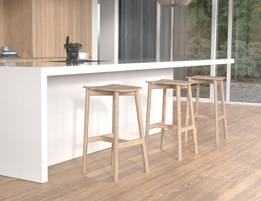 Andi Stool - Natural - Backless - 66cm Seat Height (Kitchen Bench height)