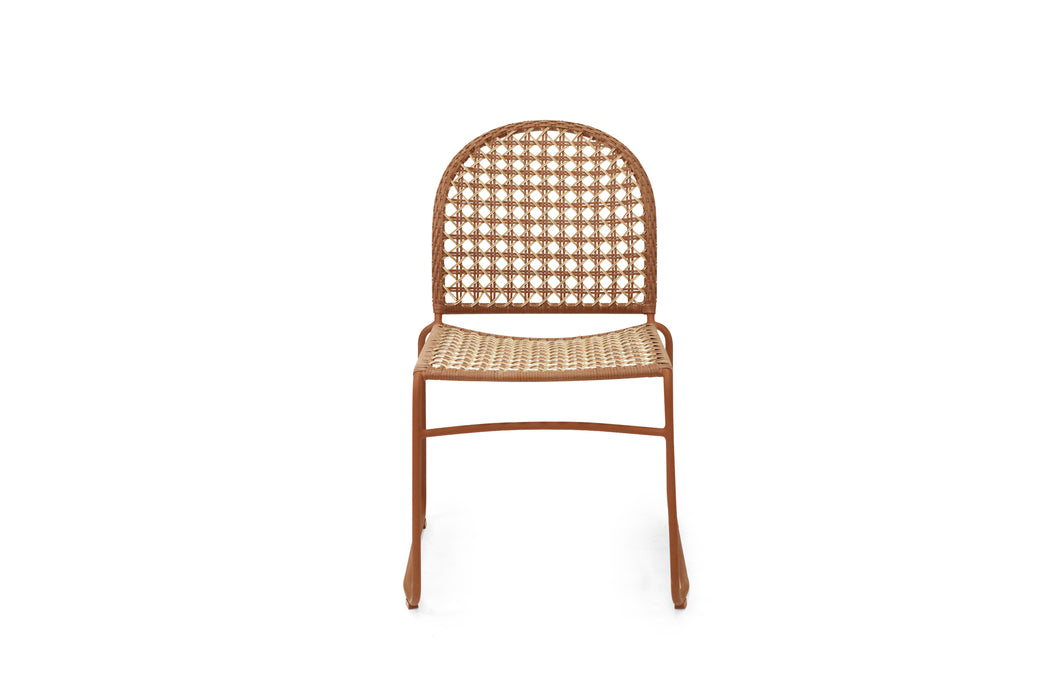 Archer Outdoor Side Chair - Brique - Natural Linen