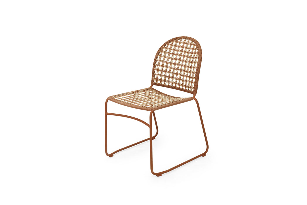 Archer Outdoor Side Chair - Brique - Natural Linen