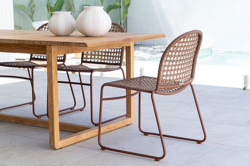 Archer Outdoor Side Chair - Brique - Natural Linen