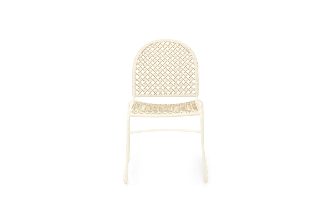 Archer Outdoor Side Chair - Chalk - Charcoal Linen