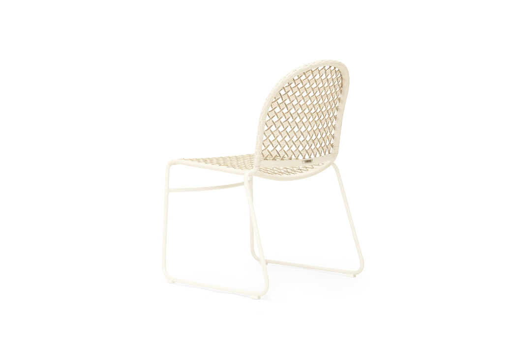 Archer Outdoor Side Chair - Chalk - Charcoal Linen