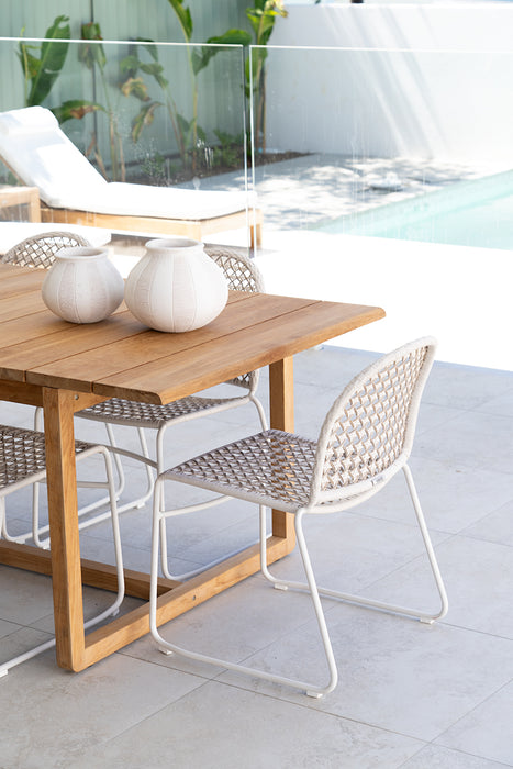 Archer Outdoor Side Chair - Chalk - Charcoal Linen