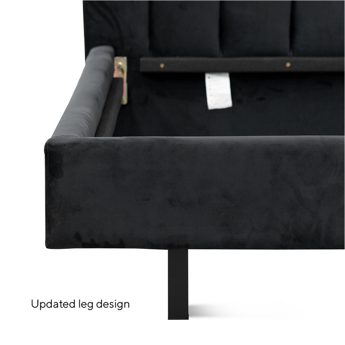 Carolina King Bed Frame - Charcoal Velvet