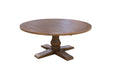 Ascot Round Dining Table - 180cm - Brushed Brown Nut