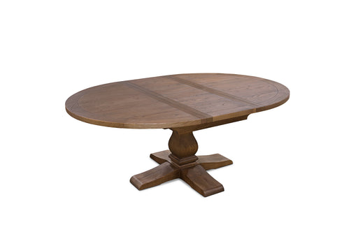 Ascot Round Extension Dining Table - 150/200cm - Brushed Brown Nut - Dt Asc Rnd Ext Bnut 150/200 Plank
