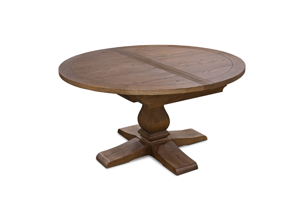 Ascot Round Extension Dining Table - 150/200cm - Brushed Brown Nut - Dt Asc Rnd Ext Bnut 150/200 Plank