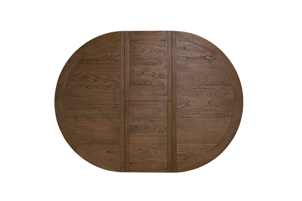 Ascot Round Extension Dining Table - 150/200cm - Brushed Brown Nut - Dt Asc Rnd Ext Bnut 150/200 Plank
