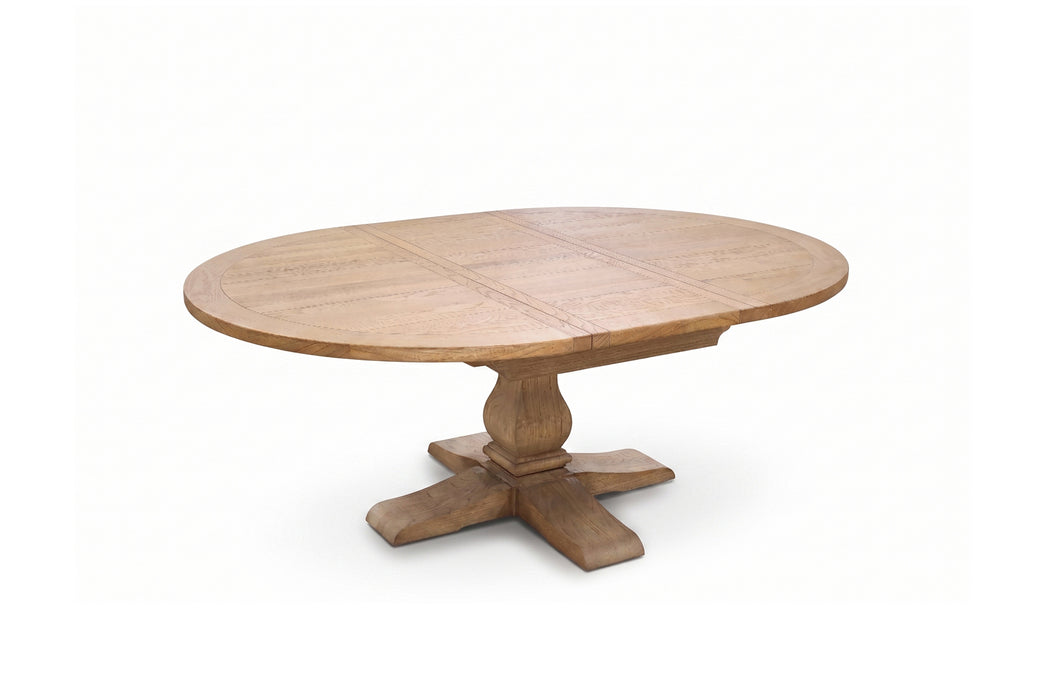 Ascot Round Extension Dining Table - 150/200cm - Natural - Dt Asc Rnd Ext Noak 150/200 Plank