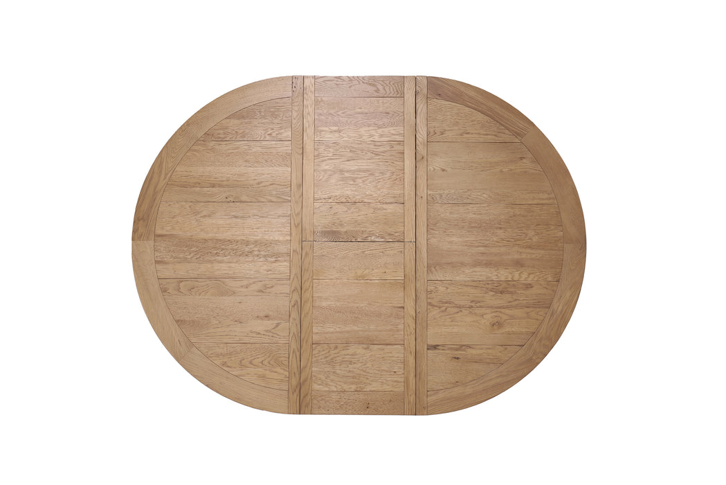 Ascot Round Extension Dining Table - 150/200cm - Natural - Dt Asc Rnd Ext Noak 150/200 Plank