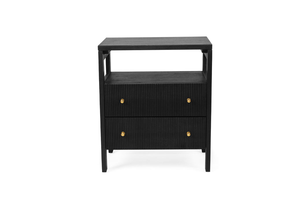 Audrey Bedside Table - Black - Black 60cm