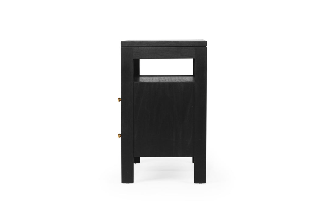 Audrey Bedside Table - Black - Black 60cm