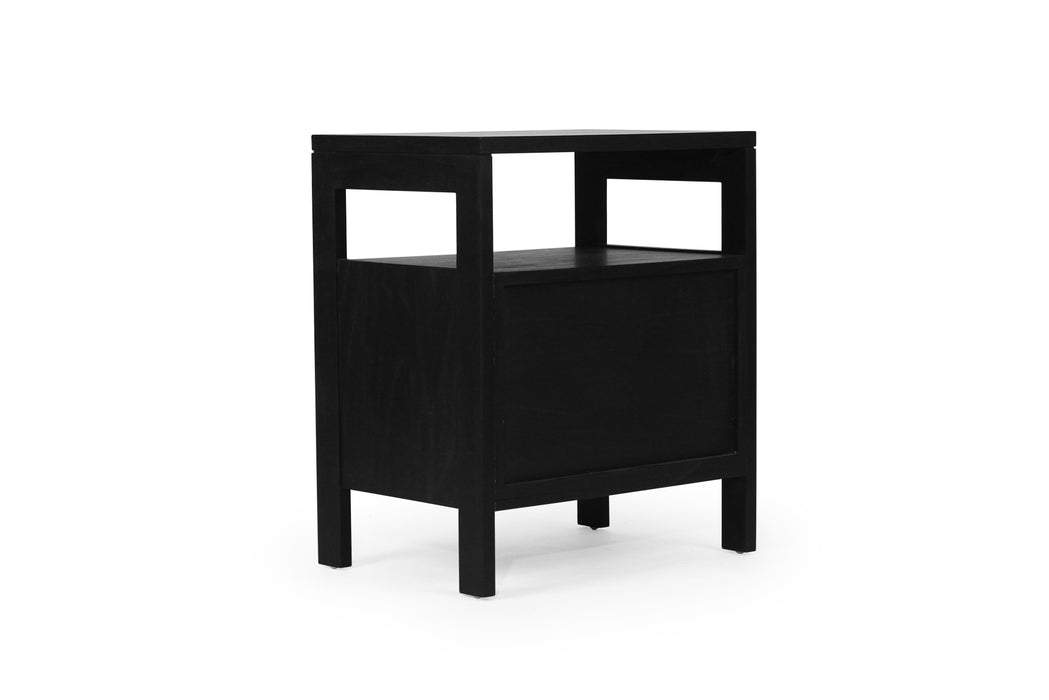 Audrey Bedside Table - Black - Black 60cm