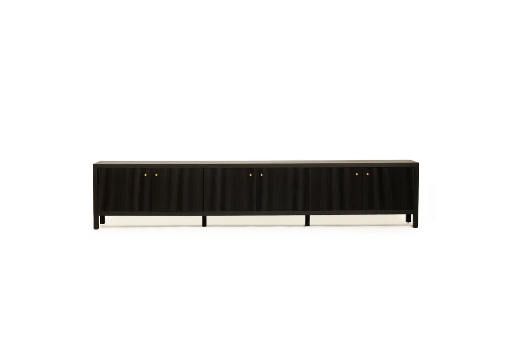 Audrey Entertainment Unit - 3m - Black - Black 300cm