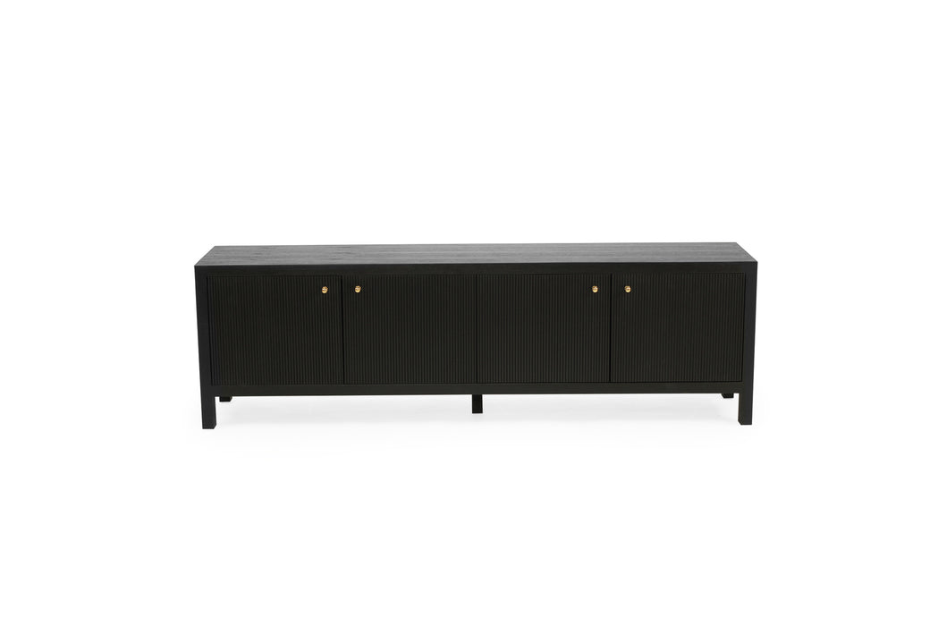 Audrey Entertainment Unit - 2m - Black - Black 200cm