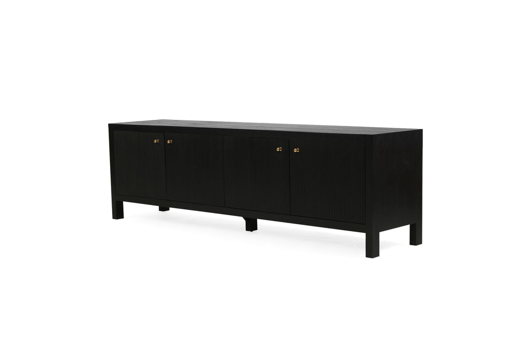 Audrey Entertainment Unit - 2m - Black - Black 200cm