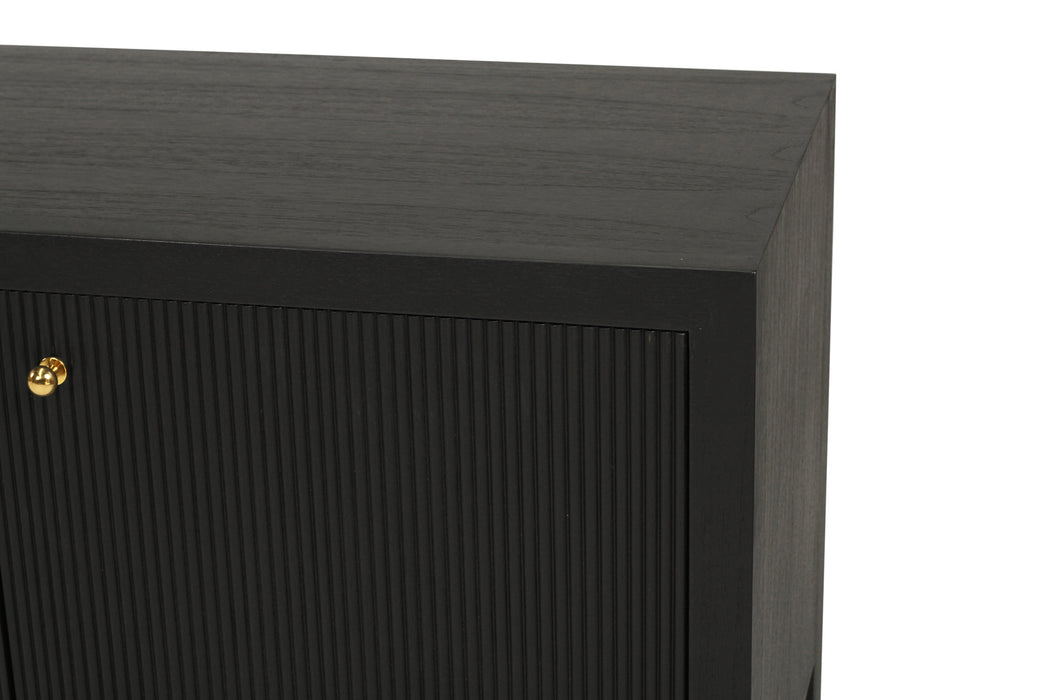 Audrey Entertainment Unit - 2m - Black - Black 200cm
