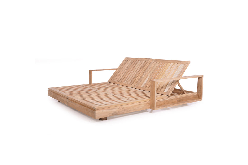 Avril Outdoor Double Sunlounger with Arms