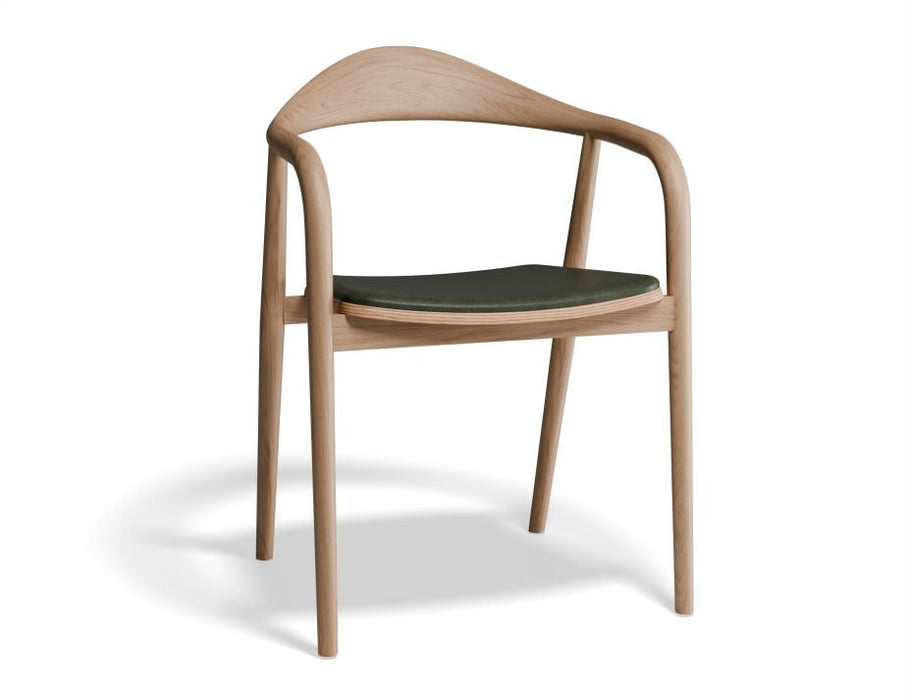 Arki Armchair - Natural - with Pad - with Black Vegan Leather Cushion