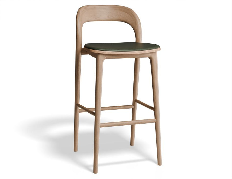 Mia Stool - Natural with Pad - 66cm Seat Height Vintage Tan Vegan leather Seat Pad