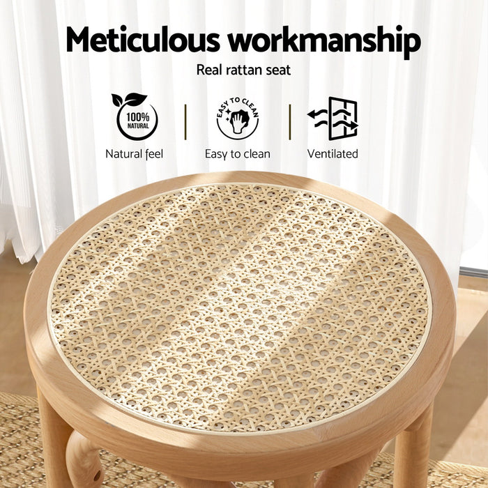 Artiss 4x Bar Stools Rattan Seat Wooden