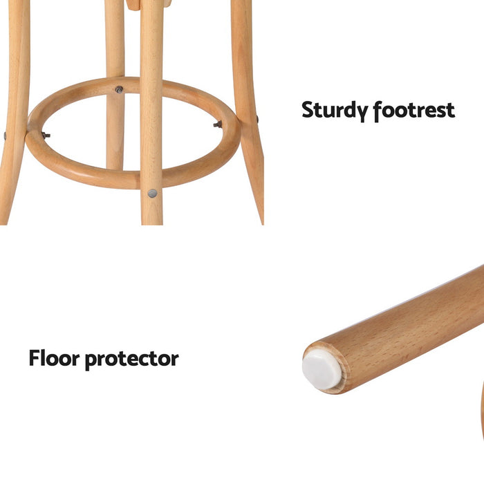 Artiss 4x Bar Stools Rattan Seat Wooden